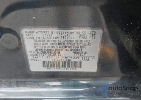 2016 Nissan Versa 1.6 S+ from USA, damaged, VIN 3N1CN7AP0GL832456